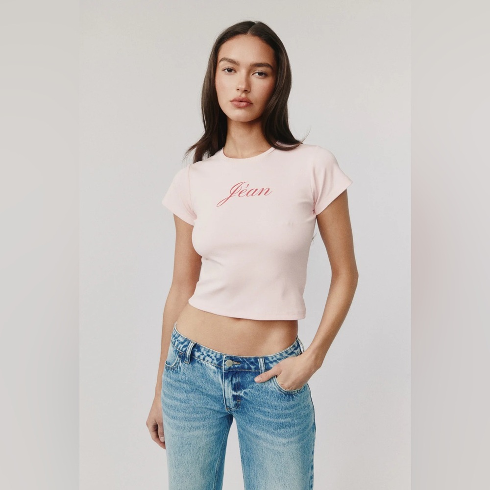 With Jean Logo Crop Top